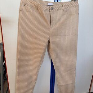 Fashionable tan women's striped pants by Lascana. Size U.S. 14. 67% cotton